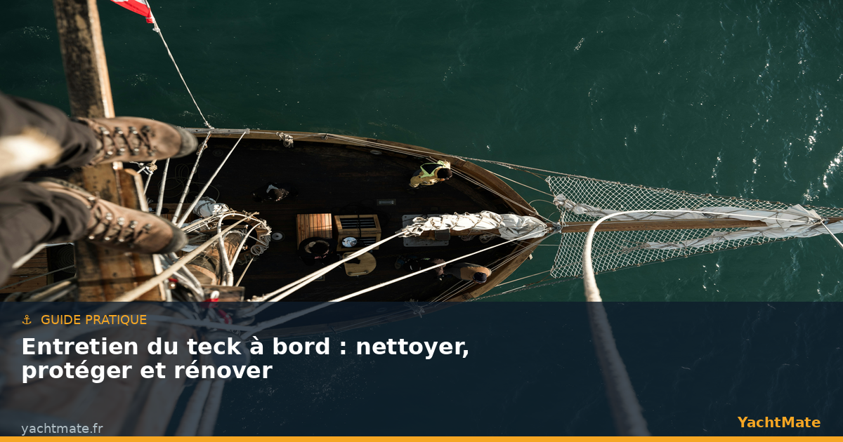 Teak deck maintenance on a sailboat
