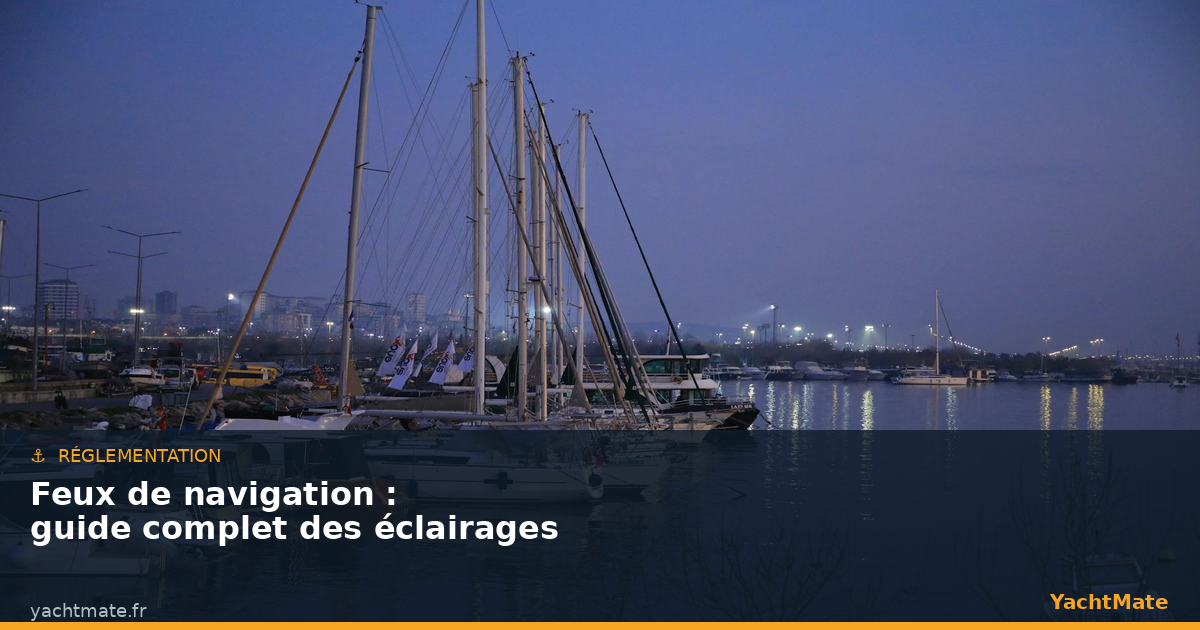 Required navigation lights on a sailing boat at night