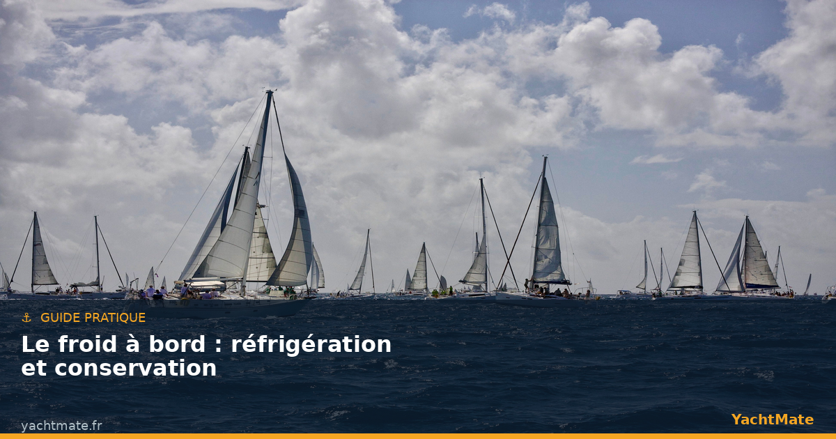 Voilier en croisière illustrant les enjeux de la réfrigération et de la conservation des aliments à bord