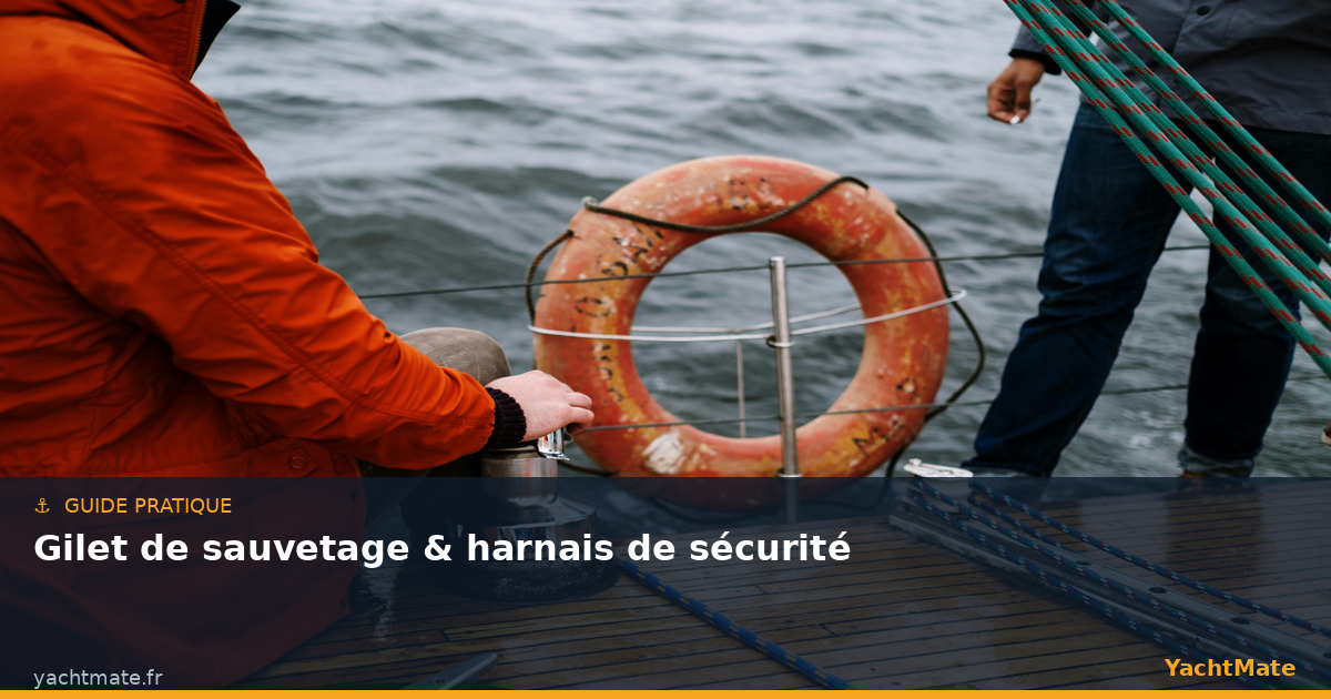 Chaleco salvavidas y arnés de seguridad a bordo