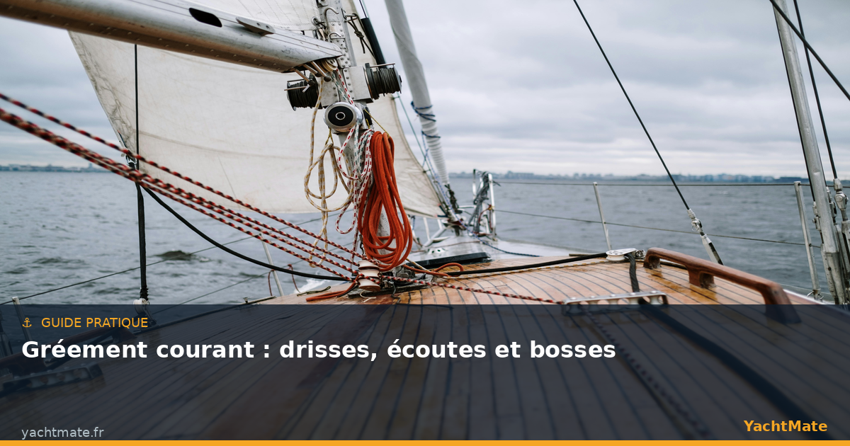 Sailboat running rigging: halyards, sheets and lines