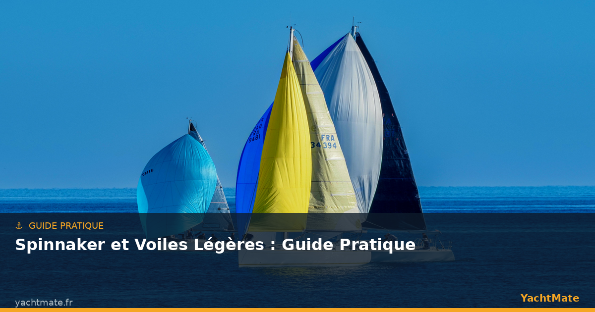 Spinnaker e vele leggere su un'imbarcazione a vela in mare